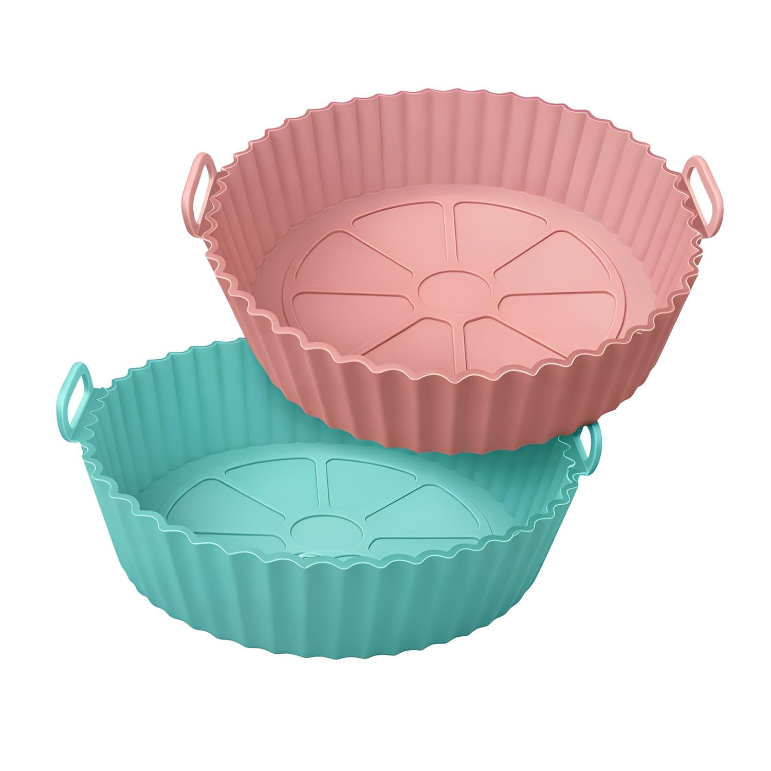Air Fryer Silicone Pot Reusable with Ear Handles for Home Kitchen Non Stick Round Liners Oven Heat Resistant Food Grade Bowl Basket Baking Tray (Pack of 1 Pcs)-image-24