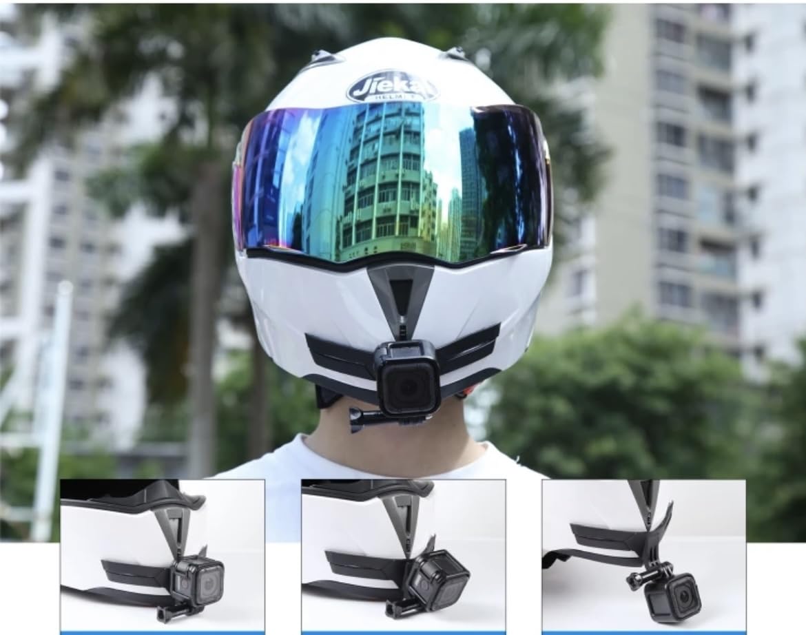 fimtech Motosiklet Kask Çene Yapıştırıcılı Telefon ve Aksiyon Kamera Tutucu