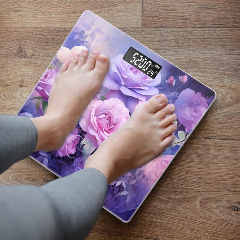 Miniatura 5 de Báscula digital para peso corporal Báscula de peso de baño de alta precisión de 400 libras con pantalla retroiluminada, báscula personalizada para