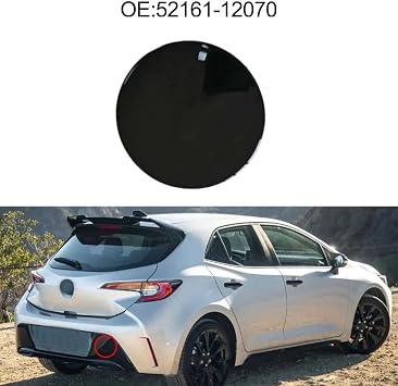 ReachMall Rear Bumper Tow Hook Cover Cap Glossy Black Plastic Fit For Toyota for corolla Hatchback 2019-2022 Replace 5216912170