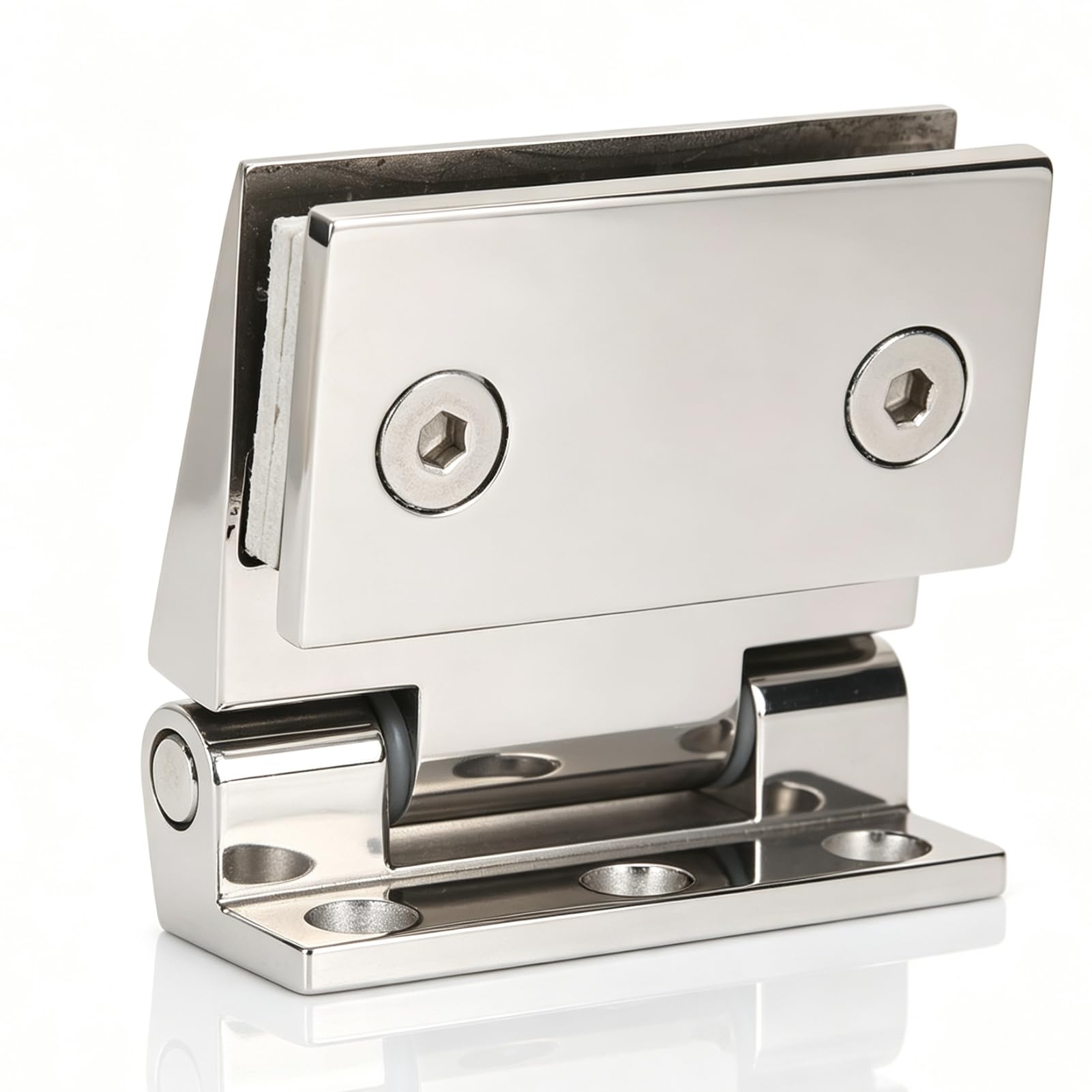 Shower Door Hinges, Heavy Duty Glass Door Hinges Stainless Steel Bathroom Gate Clamp Single Side Hardware Replacement for Bathroom Glass Gate