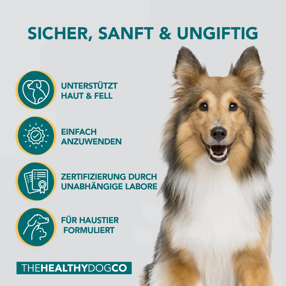 The Healthy Dog Co - Natürliches Hundeparfüm Spray - Baby Puder Hundeparfüm gegen Gerüche -Sanfte Fellpflege & Hunde Spray - Hundedeo gegen schlechte Gerüche - Hunde Parfüm Fellspray für Welpen -250ml