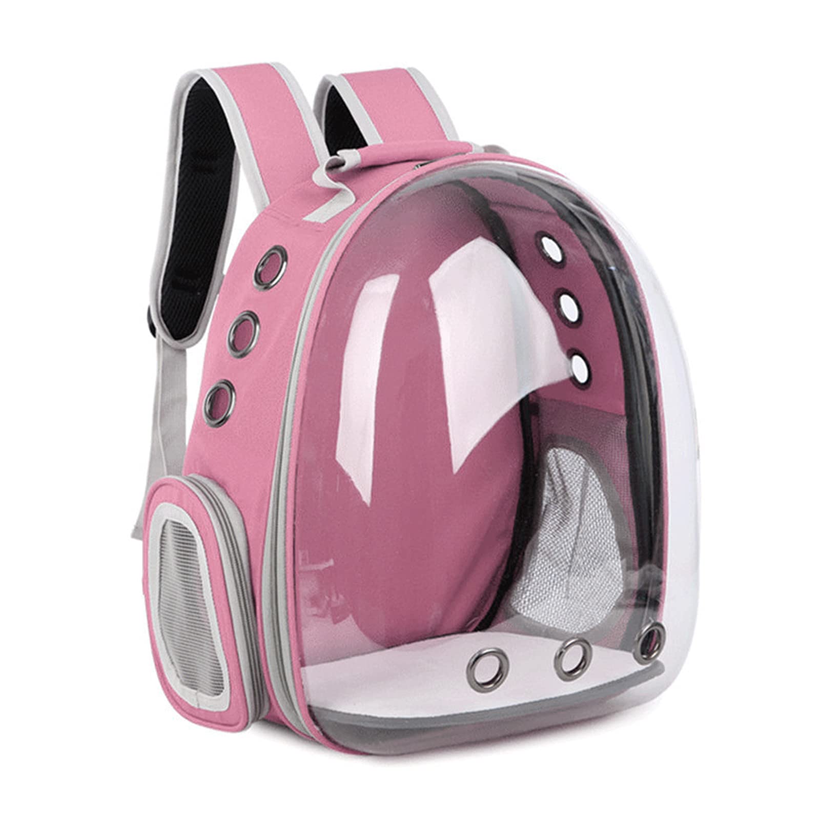 PETCUTE Mochila para Gatos Transparente Portador de Mascotas Mochila con Burbujas Bolsa de Transporte Ventilada PortáTil Diseño de Cápsula Transpirable para Gatos Pequeños Rosa