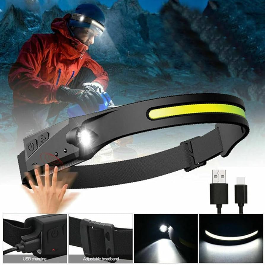 Amazon.com: Strip Light Pro Headlamp,Night Buddy 230 Led Cob Headlamp, Bright Beam Headlamp, 5 Modes Motion Sensor Headlamp Flashlight, USB Rechargeable Headlamp, Outdoor Waterproof Headlight. (2PCS) : Tools & Home Improvement