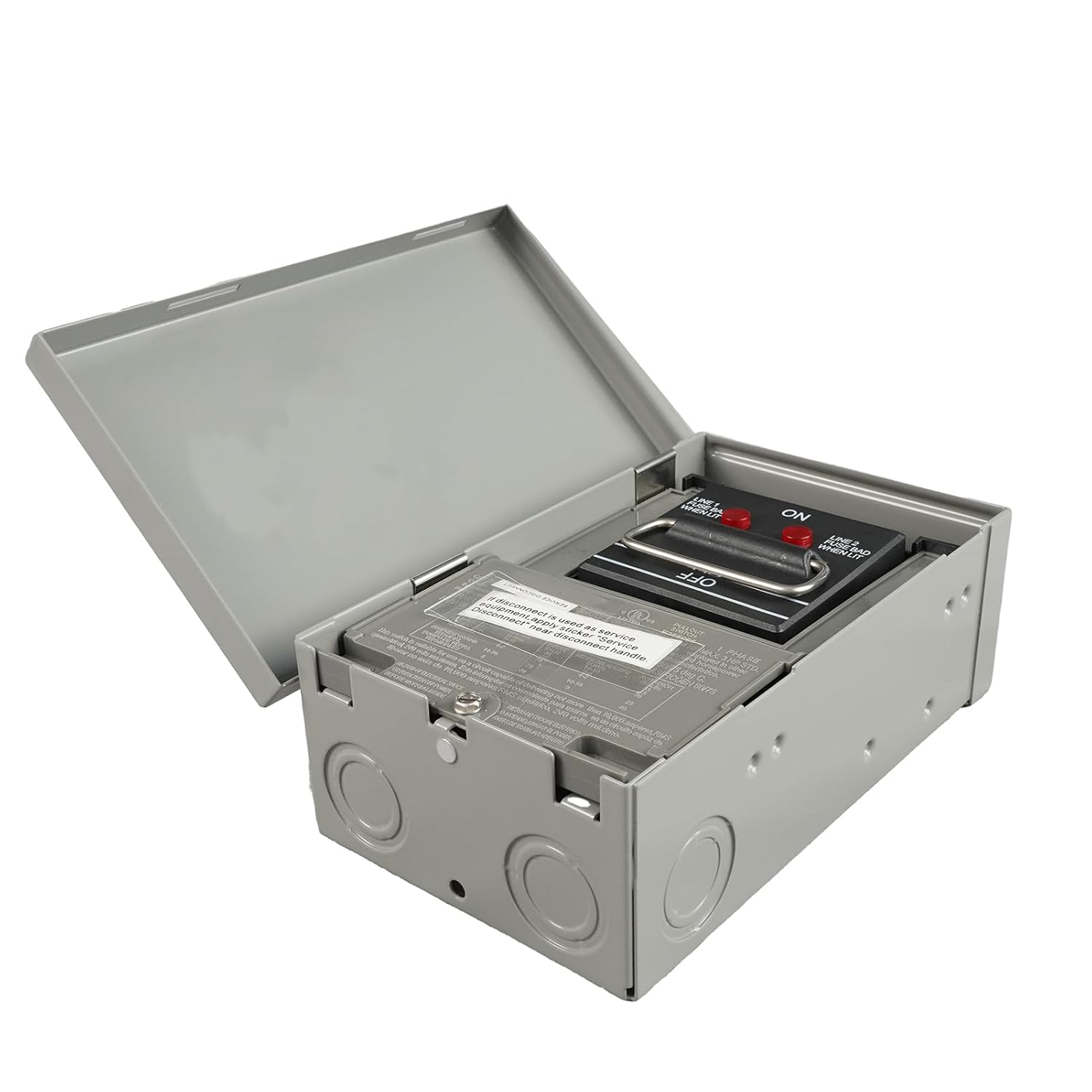 240V 30A Fused AC Disconnect Box, 1 PHASE 3 WIRE, Outdoor Waterproof Metal Enclosure with Pull-Out Switch for Home & Light Commercial HVAC, Condensing Units & Air Conditioning Systems-UL Listed