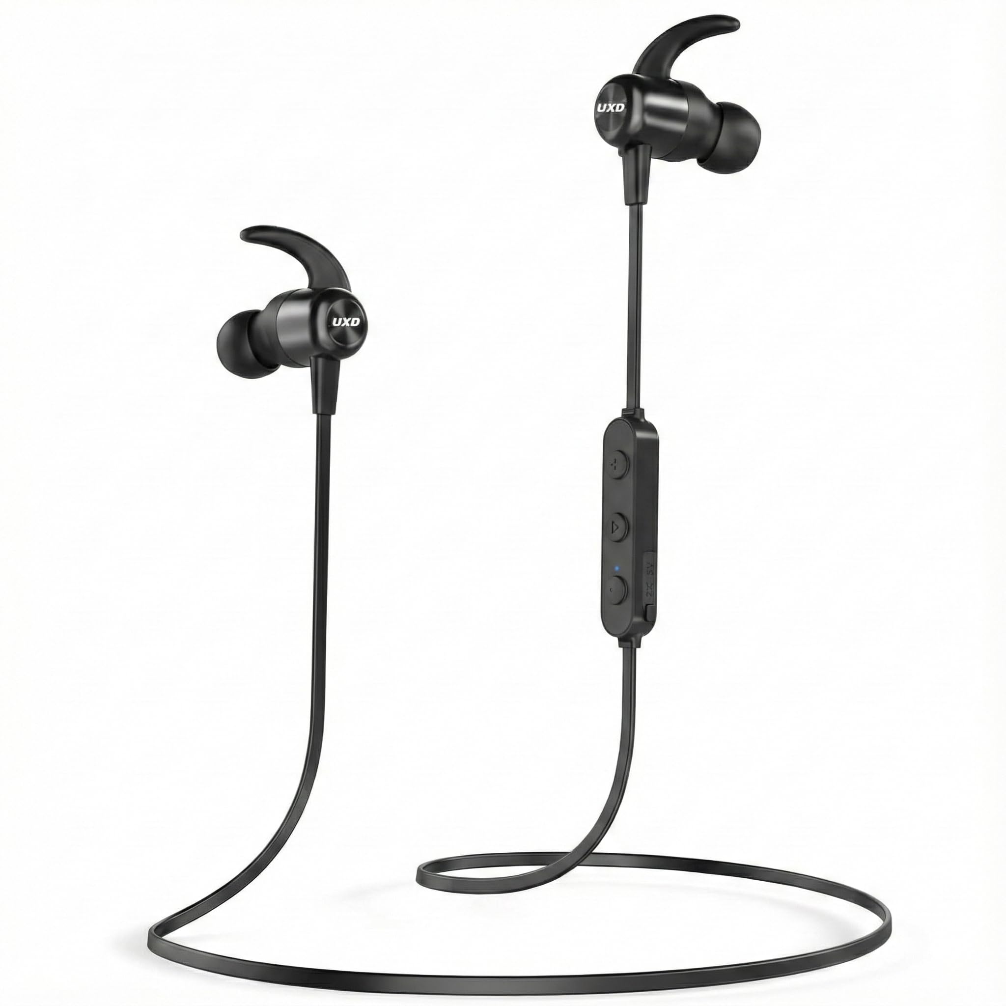 Wireless Bluetooth In Ear Headphones, Noise Cancelling Earbuds with Bluetooth 5.0 & CVC8.0 Mic, IPX7 Waterproof, Magnetic Design - 20H Playtime for Gym, Running, Cycling, Sports (Black)