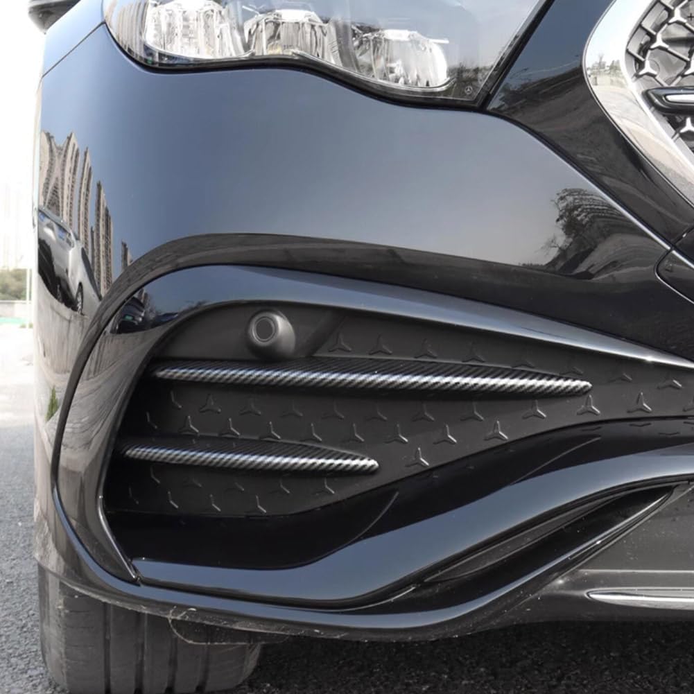 for Mercedes-Benz E-Class W214 E200 E300 E450 2023 2024 2025 2026 Front Fog Light Grill Mesh Cover Trims (carbon Fiber Pattern)