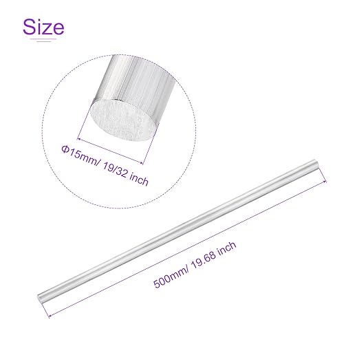 Miniatura 3 de DMiotech Barra redonda de aluminio de 0.591 in de diámetro 19.685 in de longitud para bricolaje modelo avión