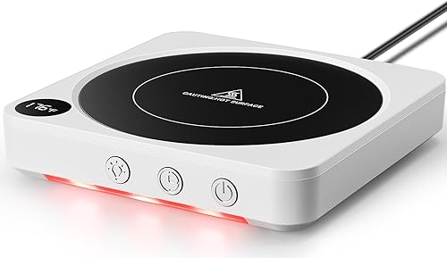 House Gem Calentador de tazas Calentador de taza de café LED para escritorio con pantalla de temperatura, apagado automático de 2 a 12 horas,