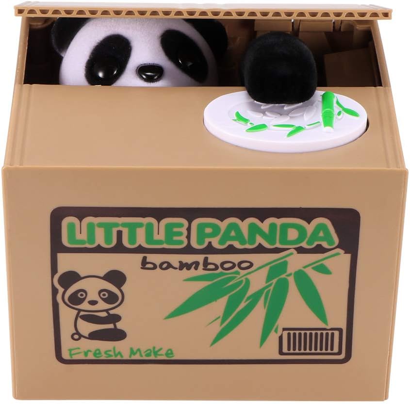 Stealing Piggy Bank, Automatic Stole Coin Piggy Bank Money Saving Box Coin Bank (Panda)
