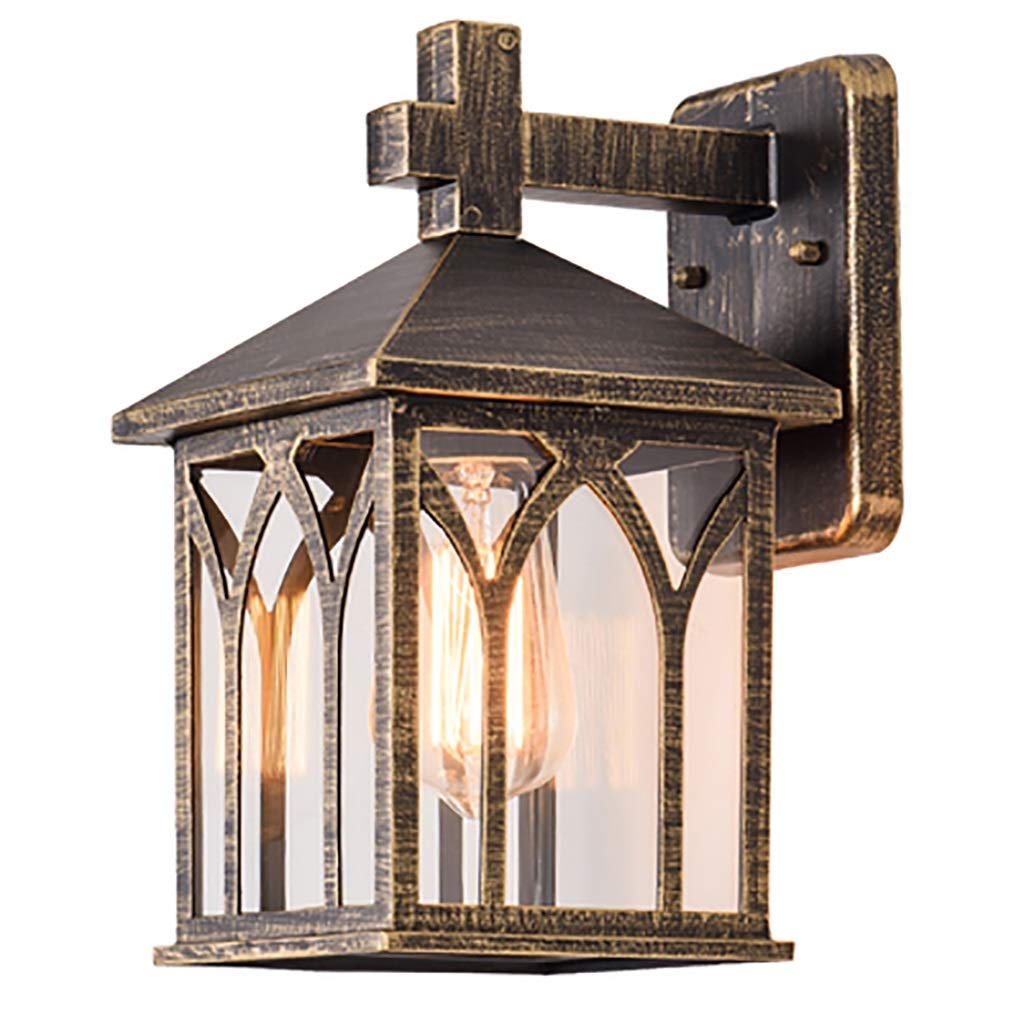 HynJGih Vintage Wall Light, Aisle LED Outdoor Wall Lamp Waterproof Modern Outdoor Balcony Staircase Courtyard Wall Light(Bronze,A(5W))