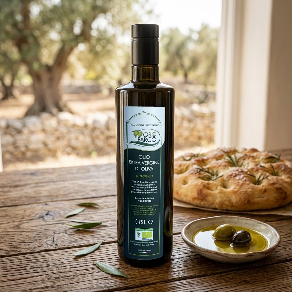 Olio extra vergine di oliva Biologico Coratina 12x750ml – EVO Monocultivar Estratto a Freddo, 100% Italiano Gusto Intenso Gourmet