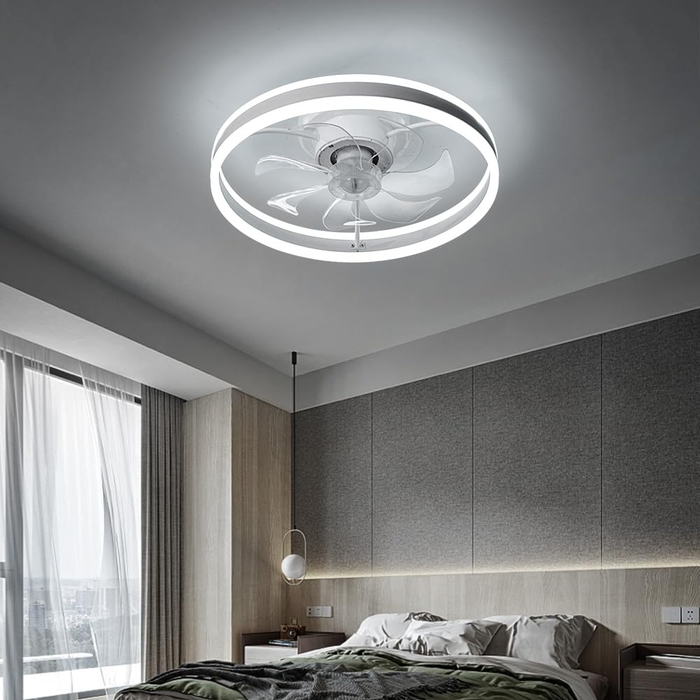 Deckenventilator mit LED Beleuchtung D3305 Deckenlampe Ø 50cm 96W Fernbedienung Lichtfarbe/Helligkeit einstellbar dimmbar LED Deckenleuchte fan light ceiling (D3305)