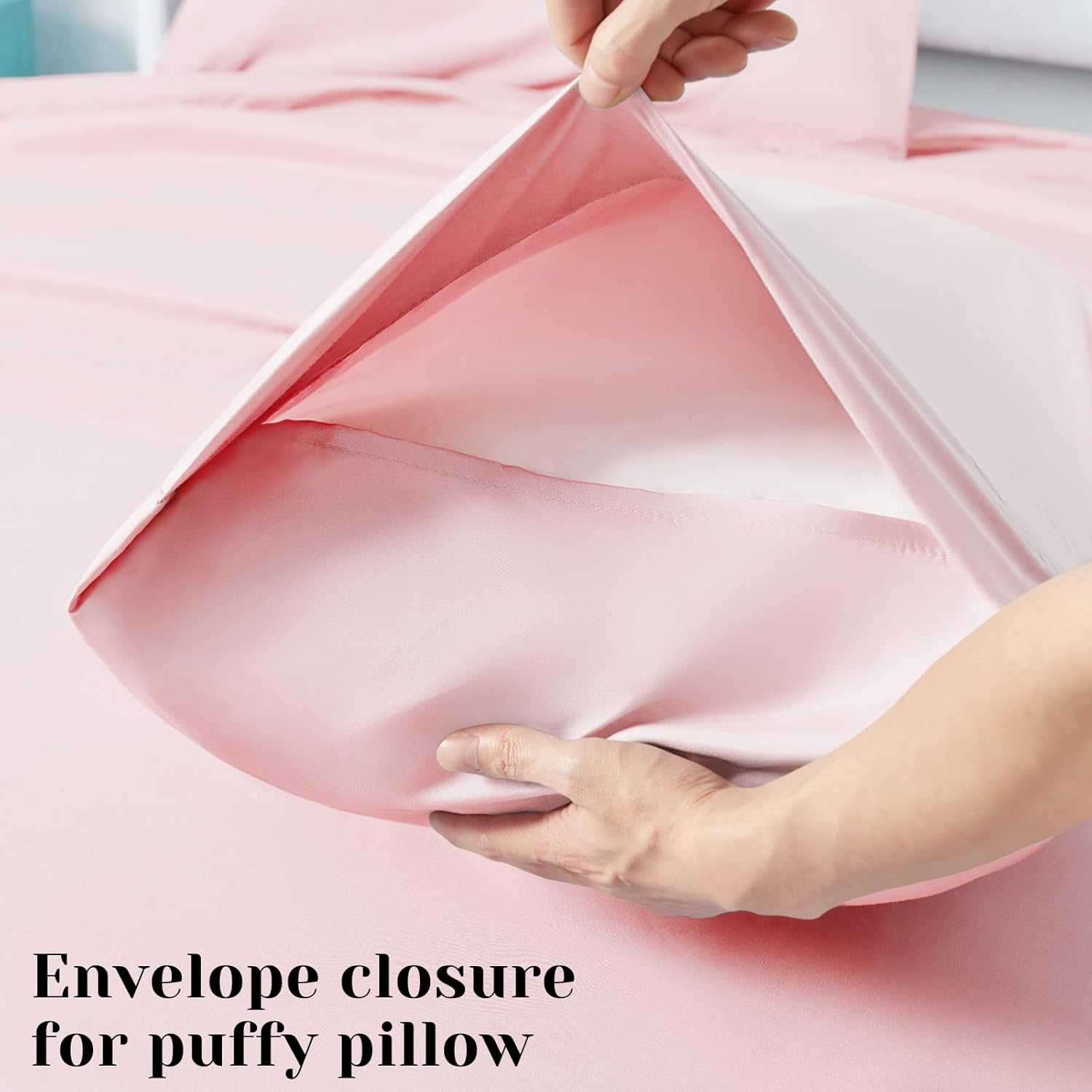 BYSURE 4 Pieces Bed Sheets Set(Twin, Light Pink) - Super Soft 1800 Thread Count 100% Microfiber Sheets with Deep Pockets, Wrinkle & Fade Resistant - Image 5