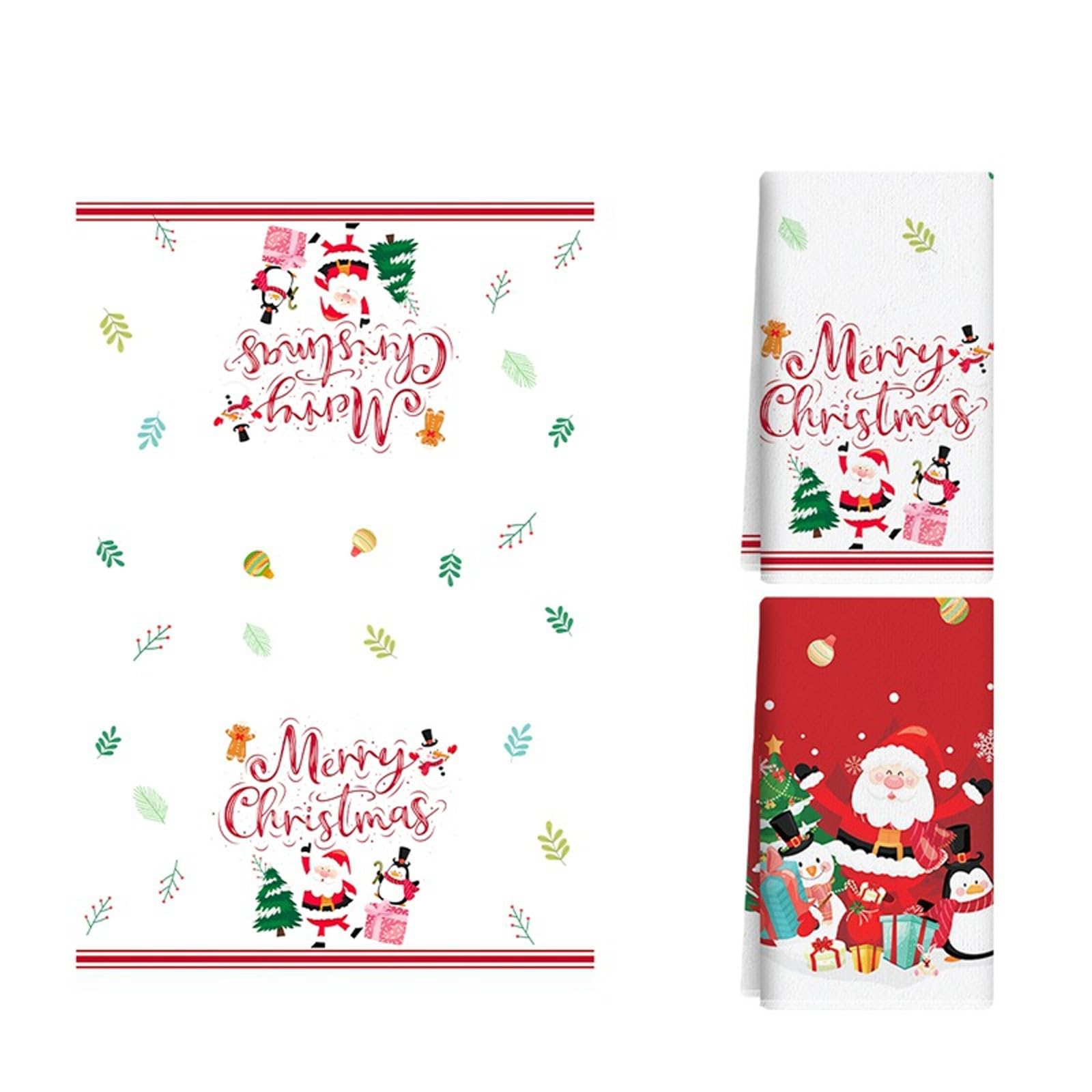 YROHGKPN Quick Drying Christmas Kitchen Towels Decorative Holiday Dishcloths for Cleaning and Drying Towel Christmas Kitchen & Decoration