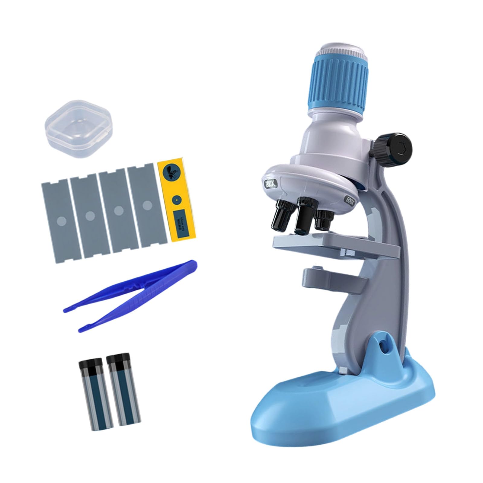 Rgybao Blue Educational Microscope 1200X Magnification Safe For Science Exploration Educational Gift Microscope