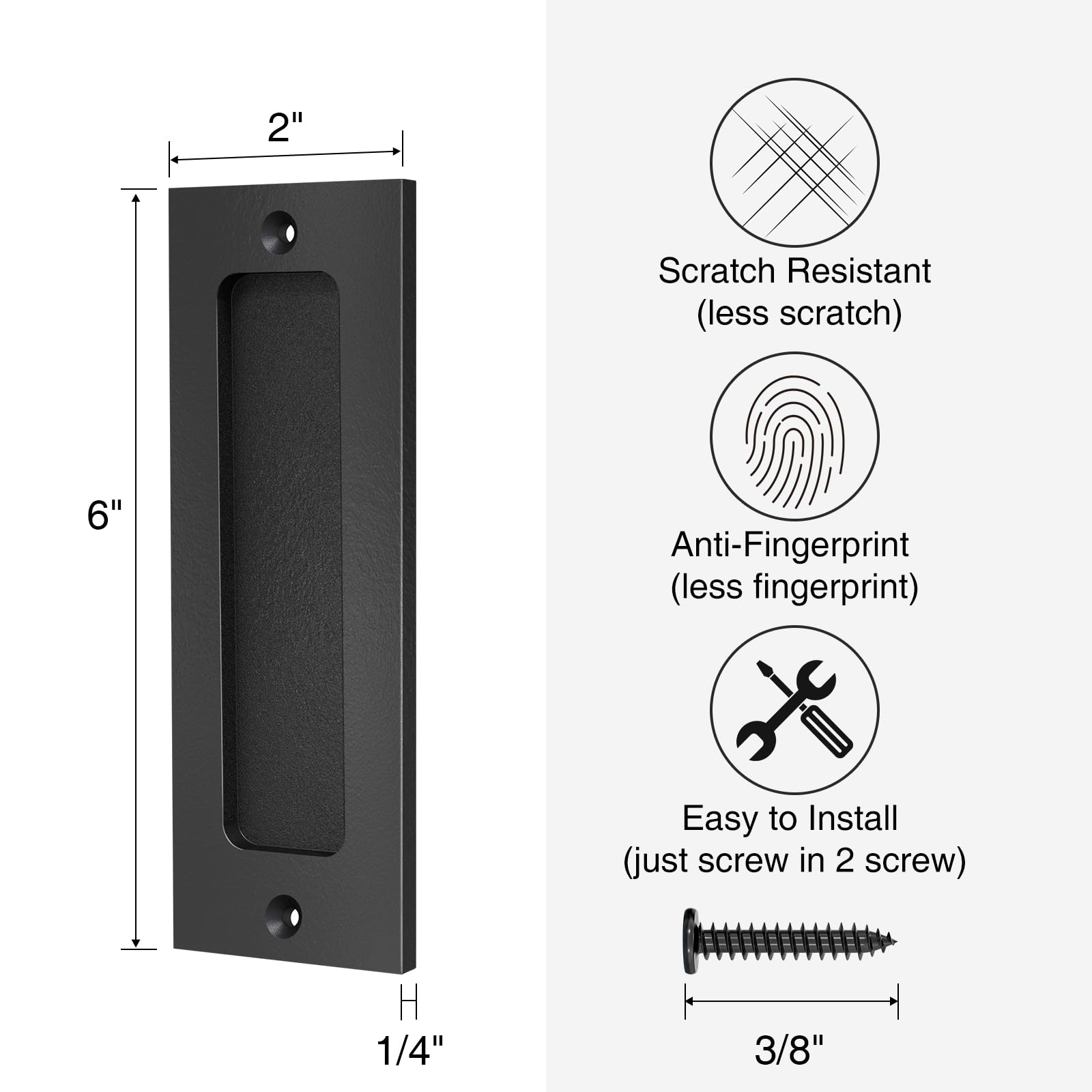 Matte Black Sliding Barn Door Handles -6