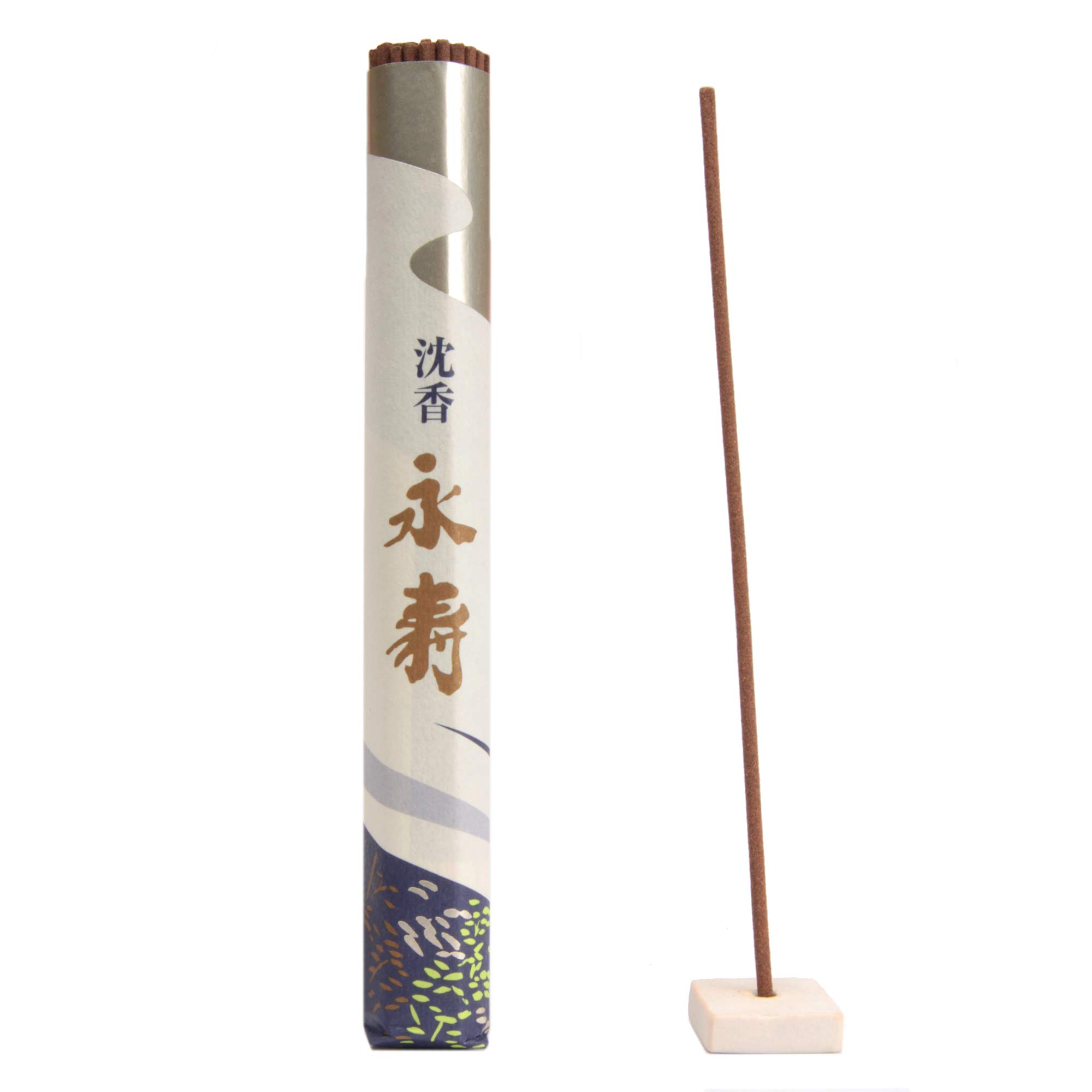 Aqasha Silver Nippon Kodo Incense Sticks | Jinkoh Eiju | 50 Sticks | 14.5 Cm | Burning Time Approx. 30 Minutes