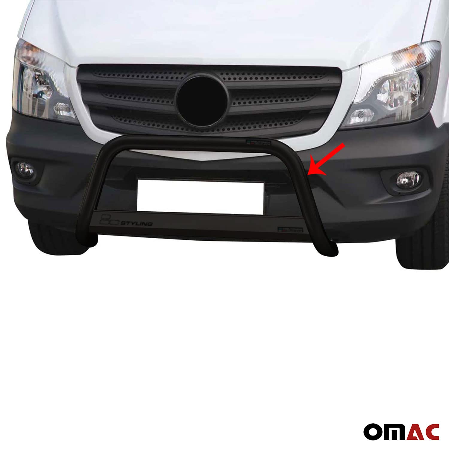 Archetto anteriore compatibile con Mercedes Sprinter 2006-2013 nero ø63 mm