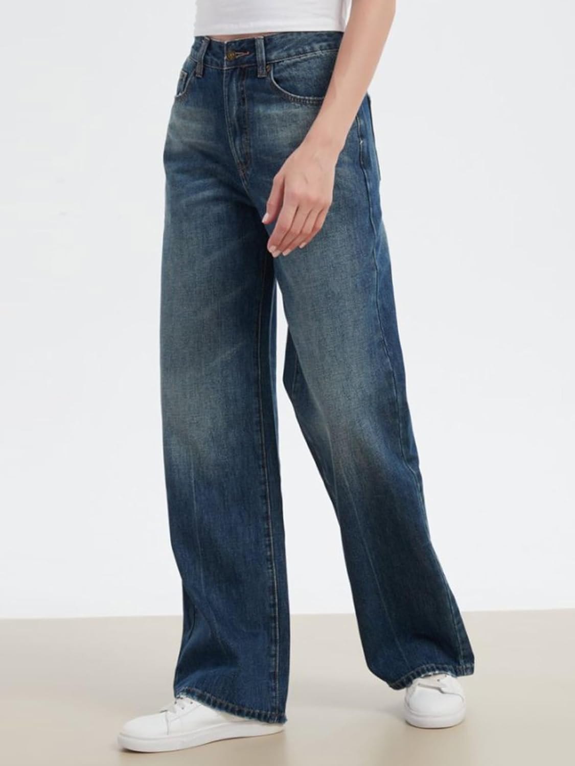 Women’s High Waisted Wide Leg Jeans Stretchy Straight Leg Denim Pants Trendy Baggy Jeans for Women - Image 4