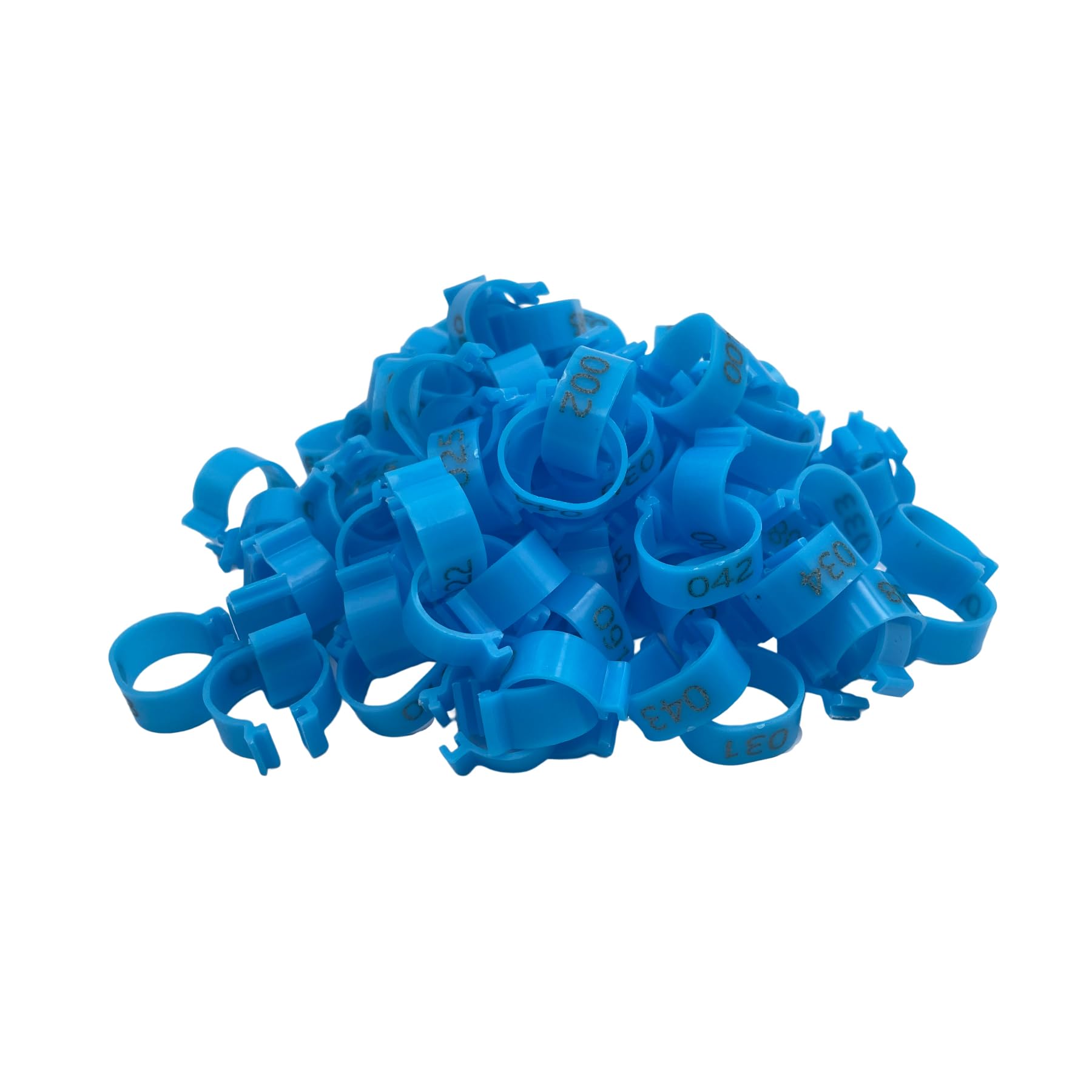 Poultry Leg Bands for Chickens, Ducks, Goose, Turkey, 100Pcs 16/20mm Identification Rings(Blue,20mm)