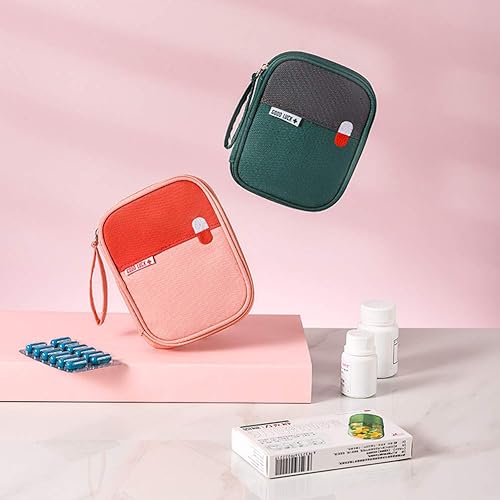 Miniatura 7 de Bolsa de primeros auxilios vacía para medicamentos de viaje, mini bolsa de supervivencia médica Oxford con cremallera, práctico organizador de