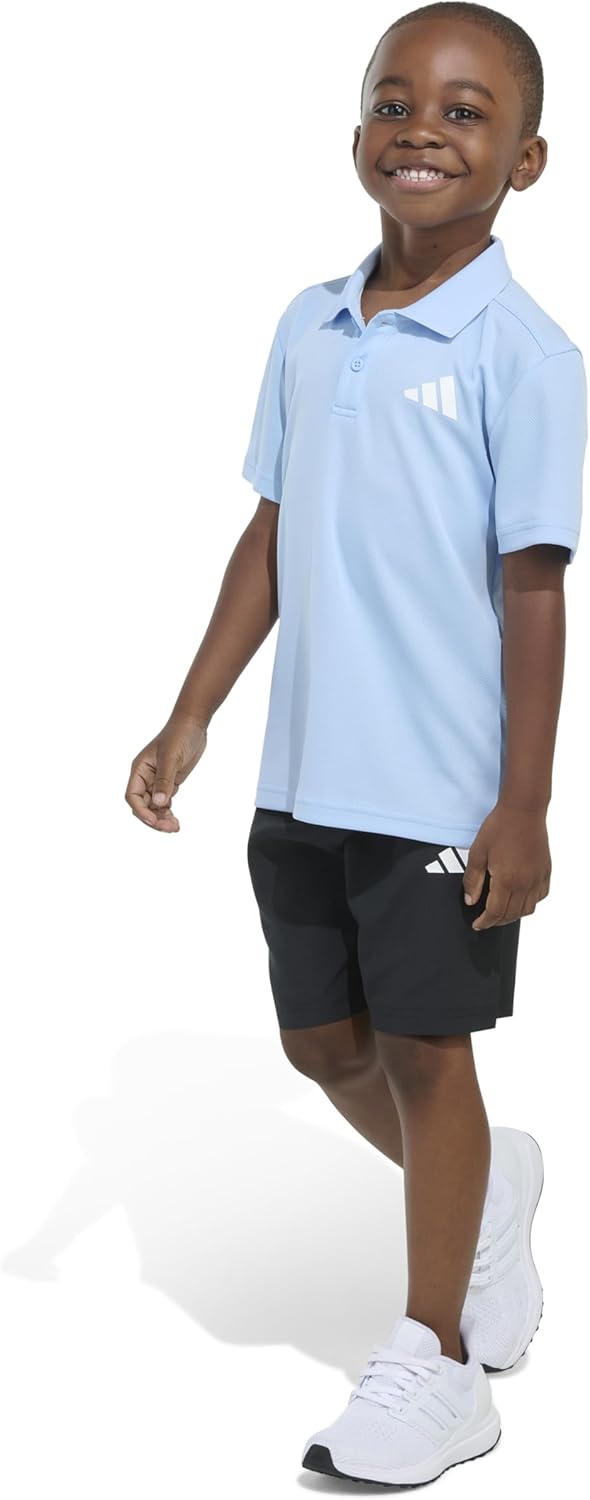 adidas boys Short Sleeve Polo Shirt and Woven Short Set - Image 4