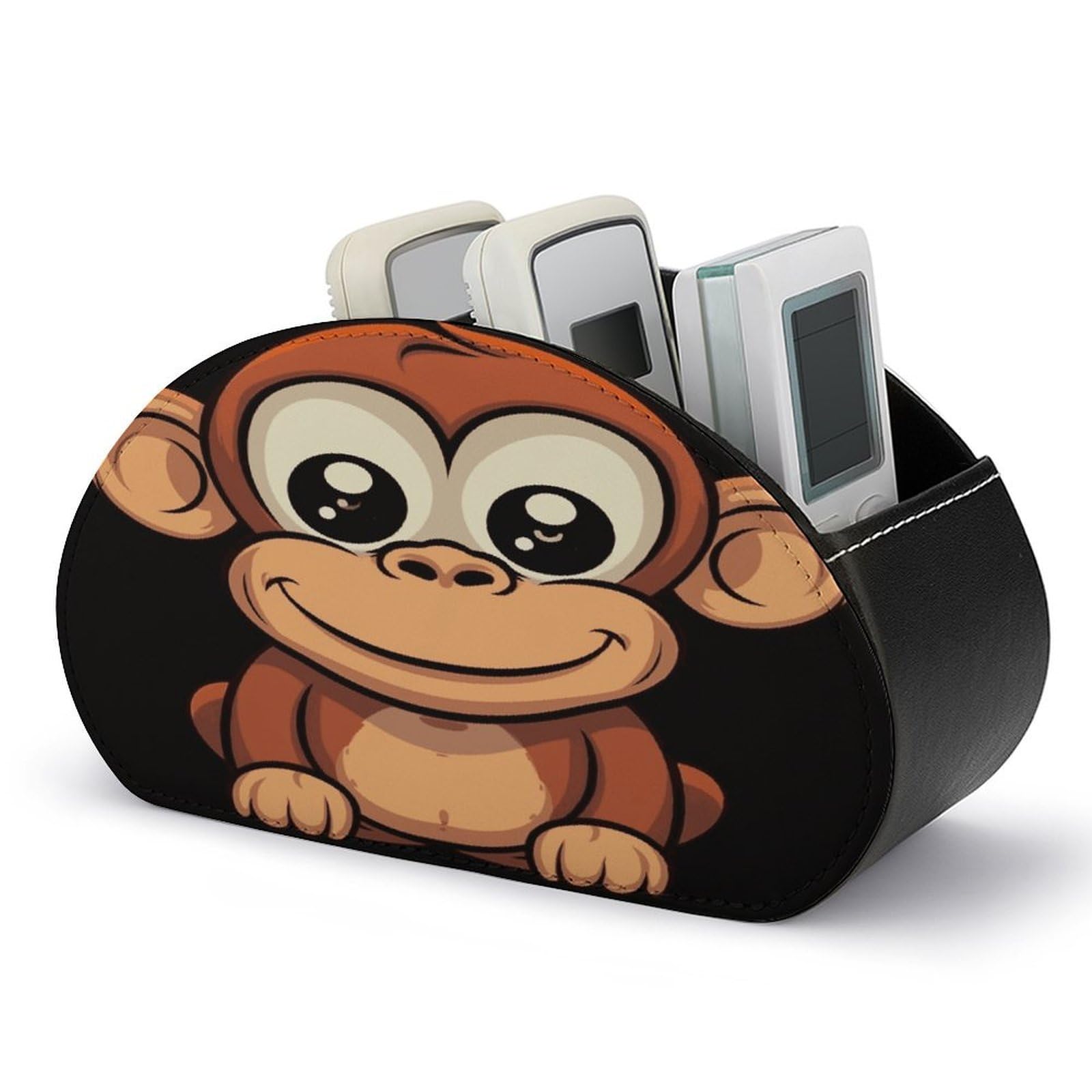 Btcowzrv Style Cartoon Monkey Remote Control Holder With 5 Compartments