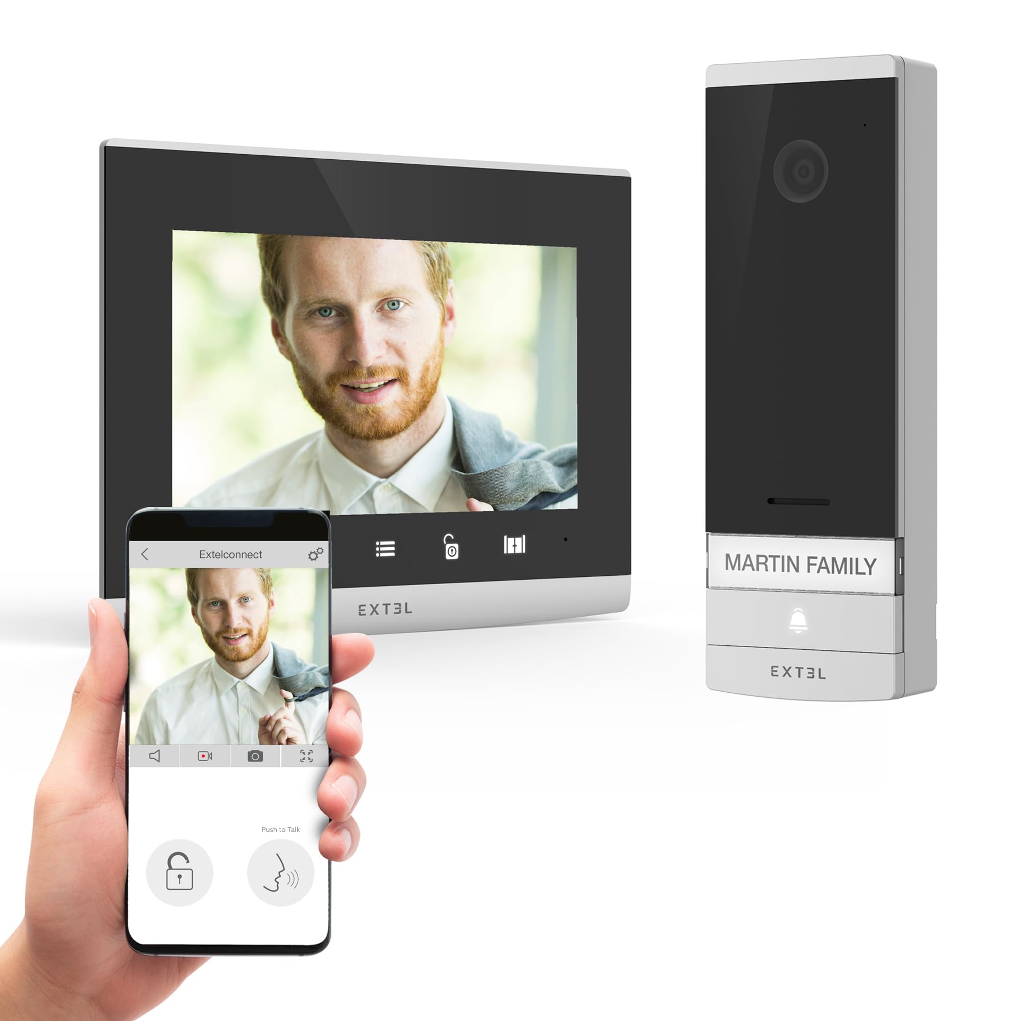 Videocitofono Wi-Fi Connesso Extel Connect 2 Smart Home 7`` 2 Fili