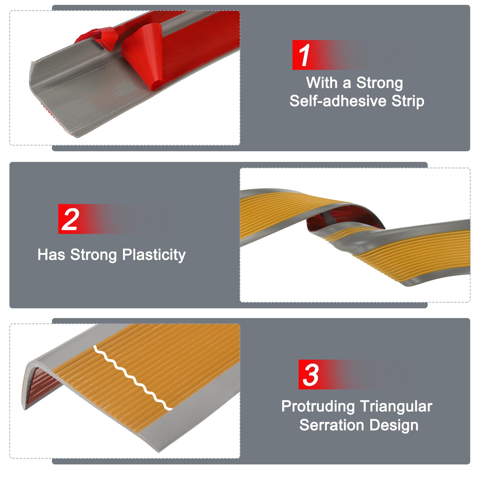 QUARKZMAN 3.2Ft Profilo Per Scale, Protezione Autoadesiva Bordi