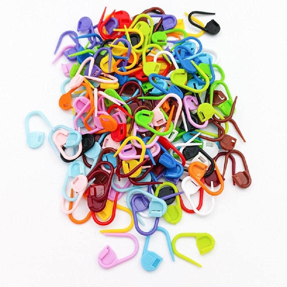 100 Pcs/Set Plastic Locking Safety Pins Knitting Markers Positioning Pins for Knitting Crochet DIY Sewing Crafts Small Safety Pins for Costume Clothes Tags Multicolor