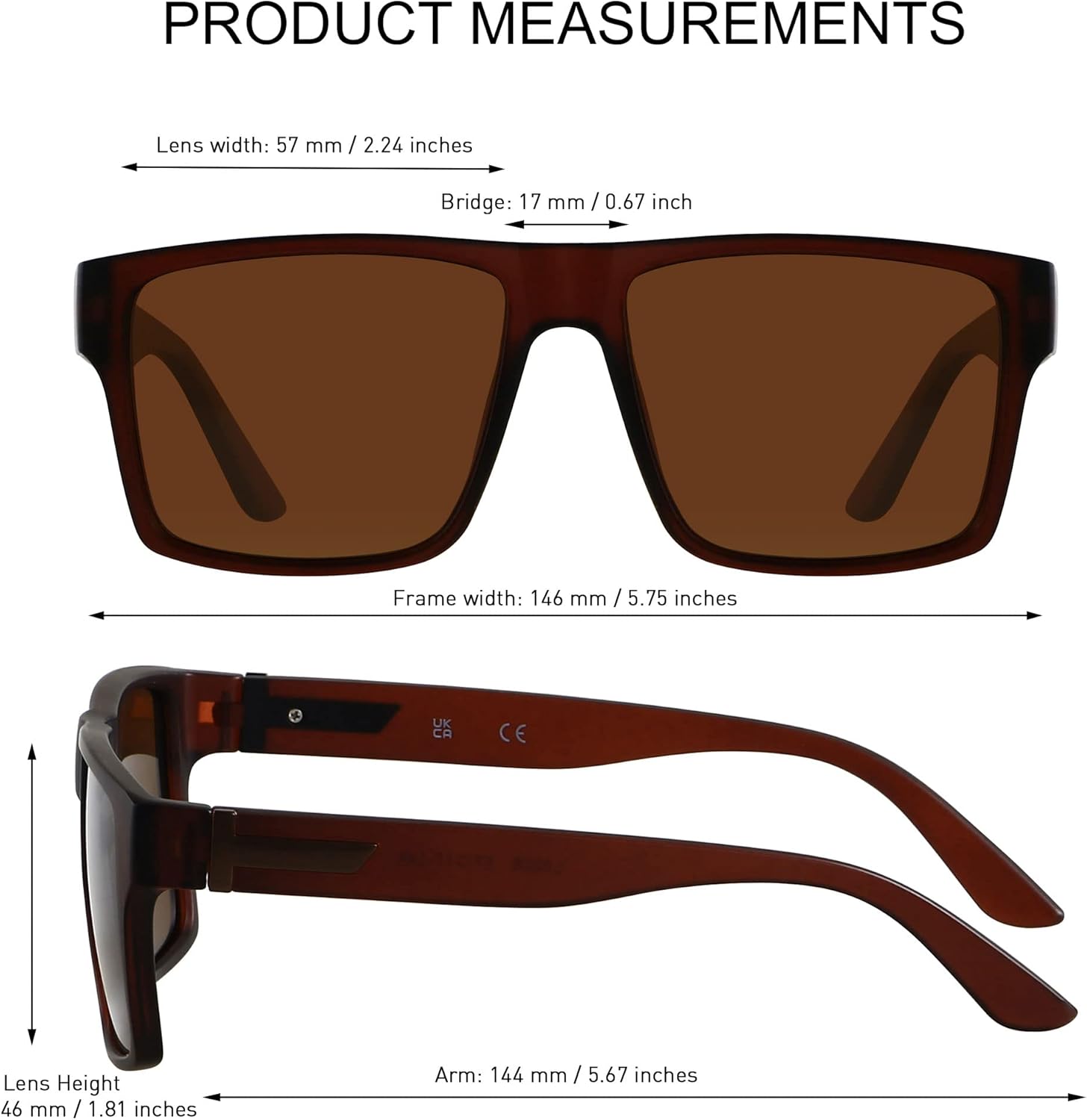 LYZOIT Square Sunglasses for Men Women Polarized Oversized Big UV Protection Rectangle Shades - Image 5