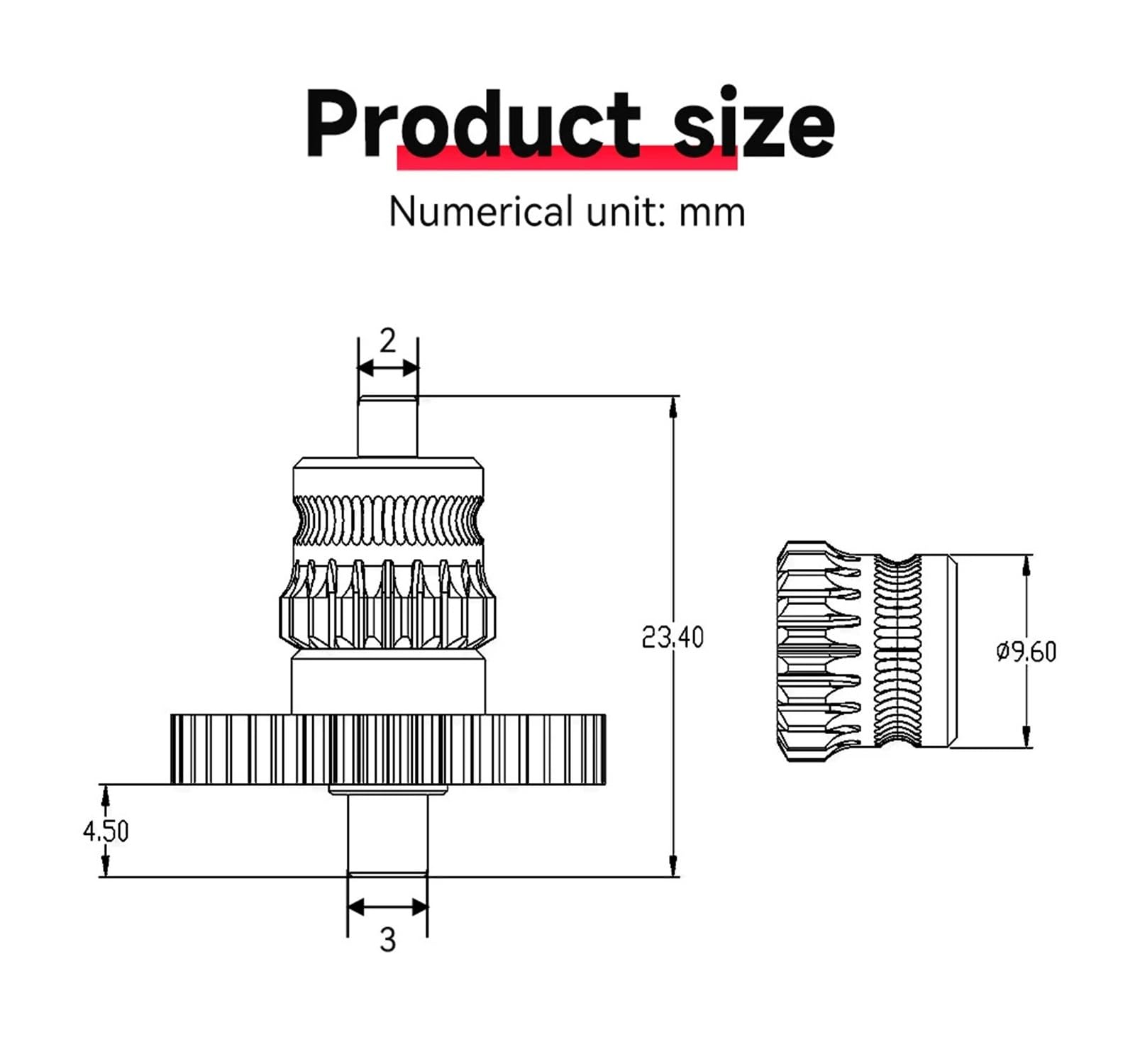 Kompatibel mit Creality, Hardened Extruder Gear Ender-3/CR-10