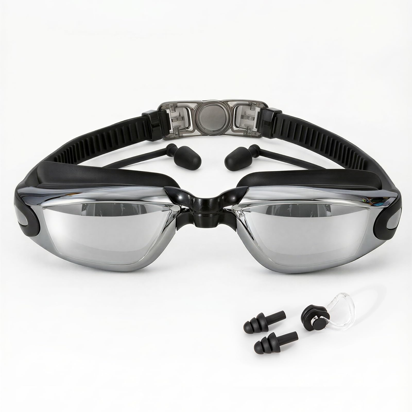 BEEWAY Schwimmbrille, Premium bequem Swim Google befestigt 2, Anti Nebel UV-Schutz Objektive Voll verstellbar für Erwachsene Herren Frauen und Kinder 8 +
