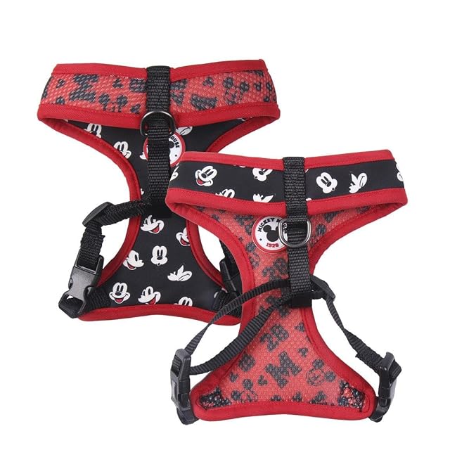 Arnés Perros de Mickey Mouse - Talla XXS/XS - Rojo y Negro
