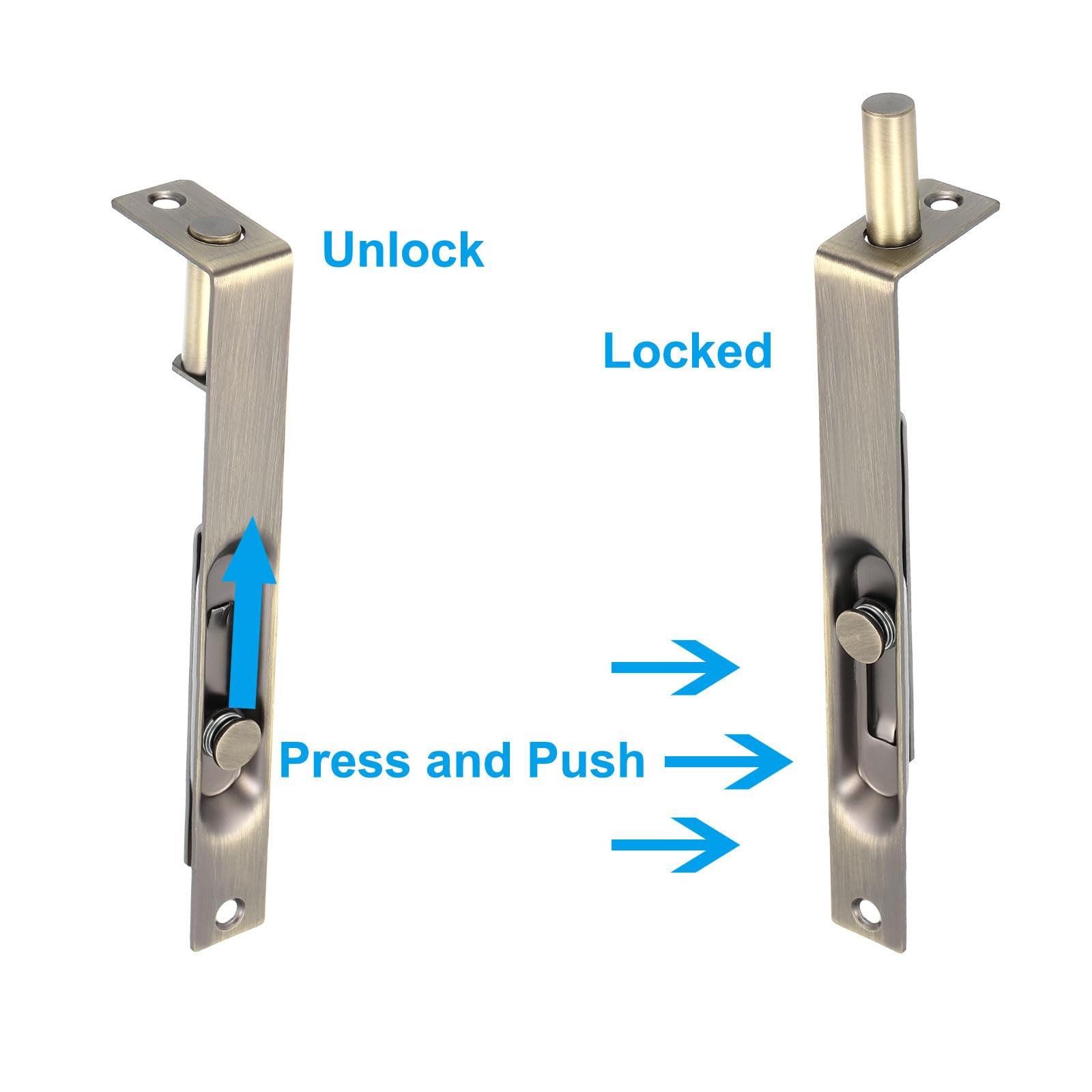 PATIKIL Flush Bolt 6" x 0.71" - Image 4