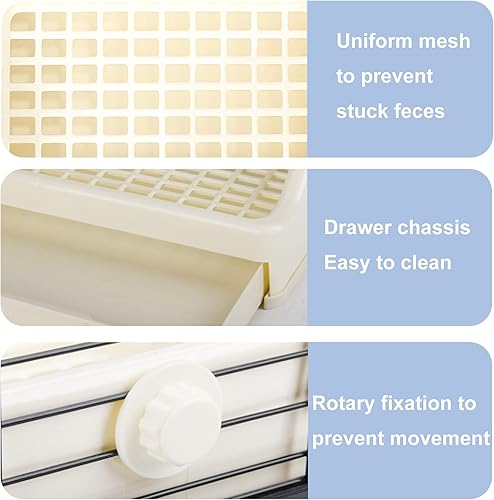 Miniatura 4 de kathson Caja de arena para conejos, entrenador de animales pequeños, inodoro de esquina con cajón, jaula para mascotas, caja de ropa de cama para