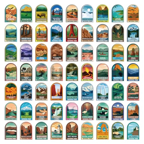 Imanes decorativos de parques nacionales de EE. UU. 63 pcs