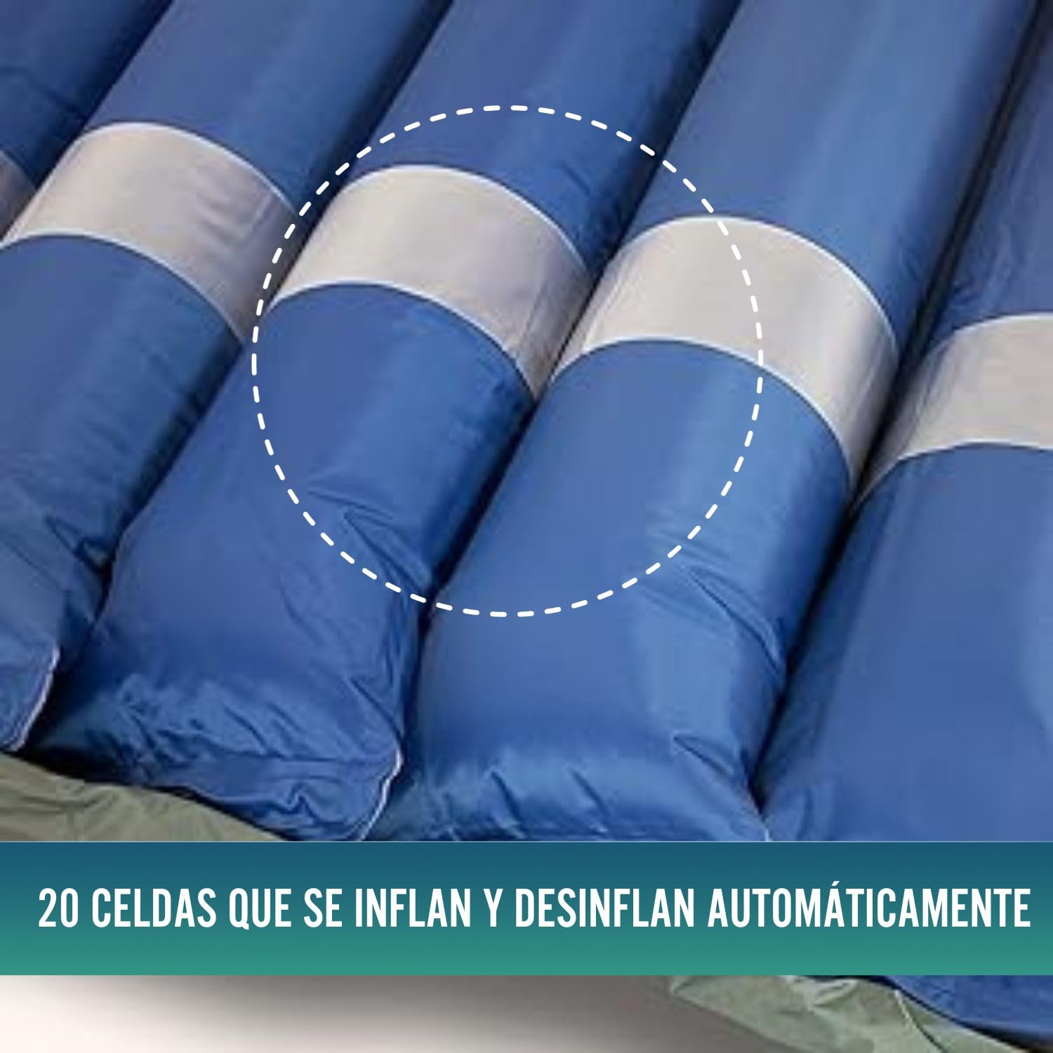 OrtoPrime Colchón Antiescaras con Compresor Silence Confort Incluido - Colchón Anti úlceras - Colchón Aire Antiescaras para Cama - Colchones Antiescaras Escaras 200x86x9,5cm Material ANTIESCARAS