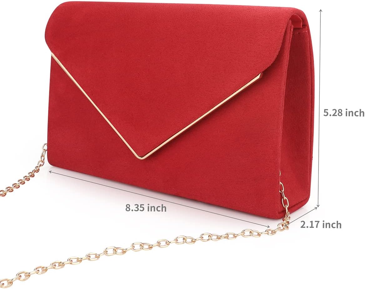 BBjinronjy Clutch Purse for Women Evening Bags Handbags for Wedding Party Cocktail Prom Faux Suede Crossbody Shoulder Bag - Image 5