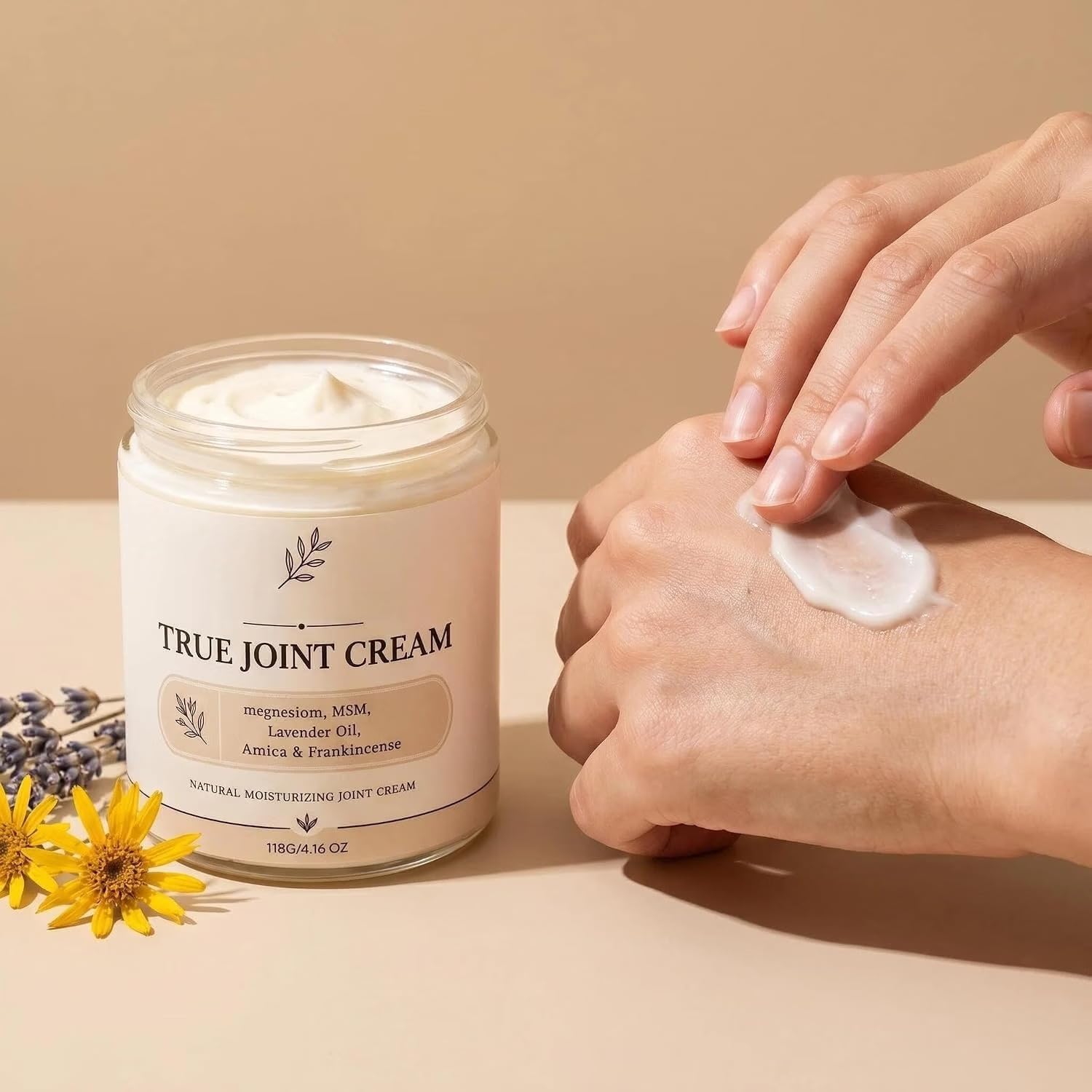 True Joint Cream – 4-in-1 MSM Cream for Joint Pain with Magnesium,Arnica, Lavender & Frankincense,Non-Greasy Massage (1) — Amazon image 8