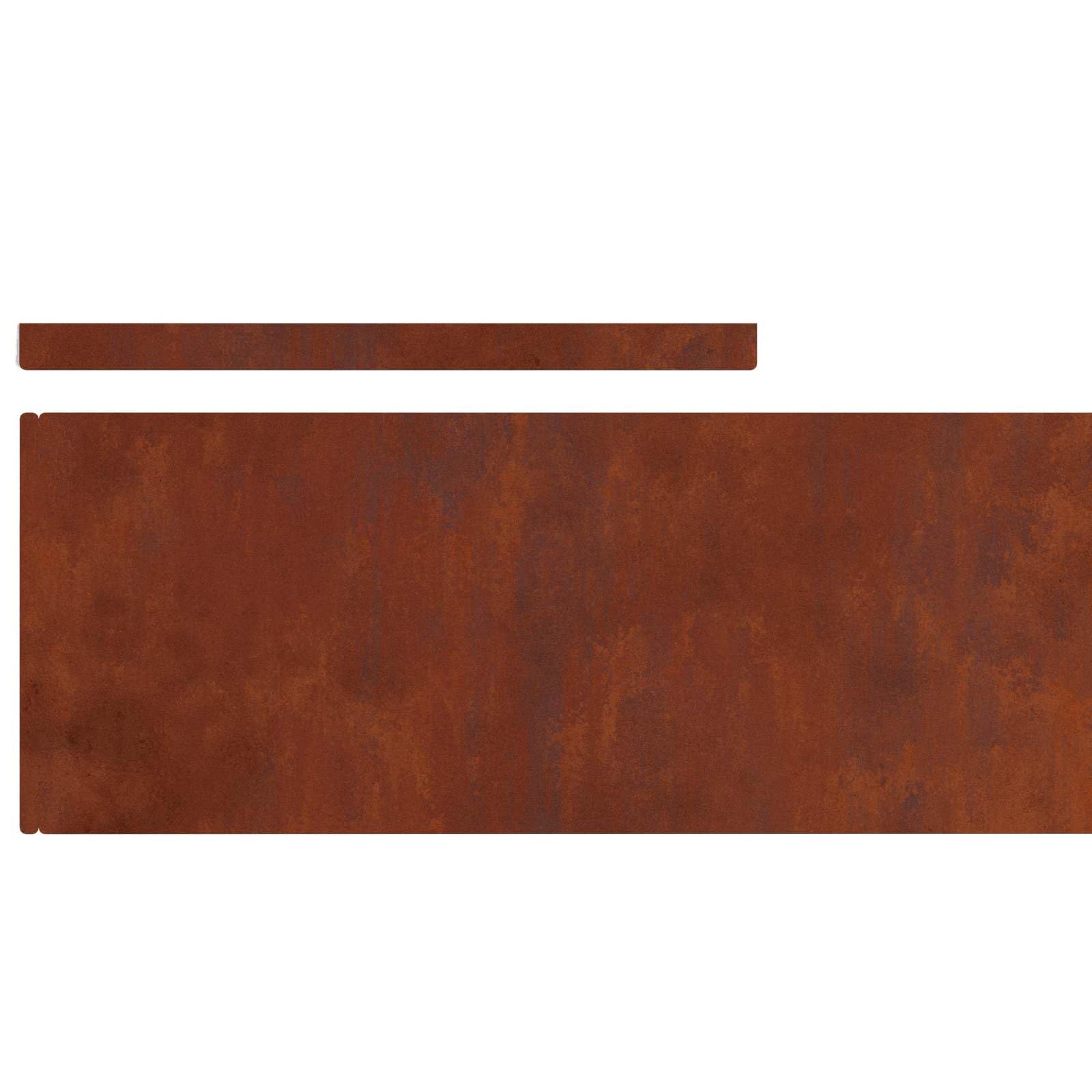 Obramowanie trawnika, 4 sztuki, ze stali odpornej na warunki atmosferyczne, 450 x 0,05 x 20 cm, elastyczne obramowanie trawników i grządek na zewnątrz