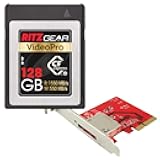Video Pro CFExpress Type B Card 128GB (1550/550 R/W) with PCIe 3.0 X4 Host Adapter