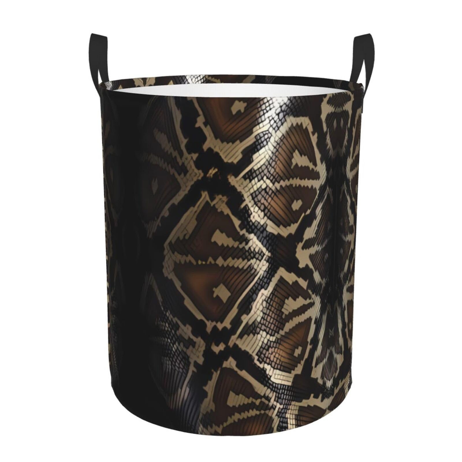 M Circular Hamper Big Snake Skin Print for Dirty Clothes