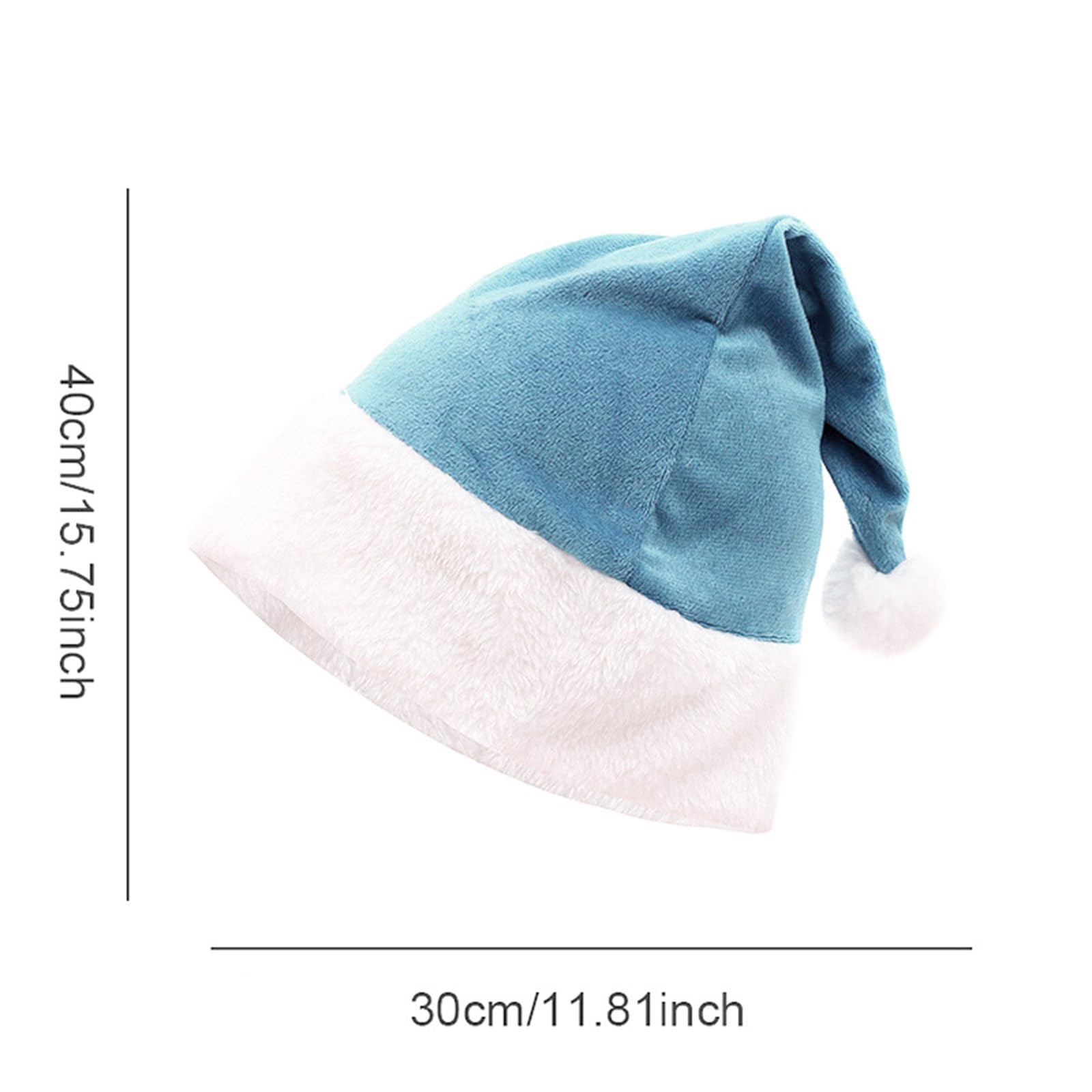 Onlvmyur Adult Christmas Hat, Pack of 3, Santa Hat, Plush Santa Hat, Christmas Hats for Adults (Light Blue) - Image 2