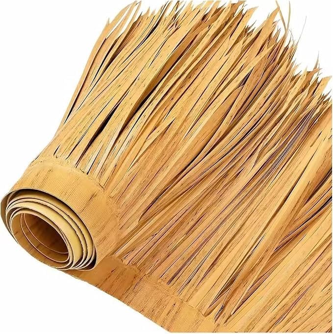 Techo de paja pasto, techo sintética for bar Tiki, cabaña, fiesta temática en la playa, alta resistencia a intemperie, fácil cortar(0.5m x2m)