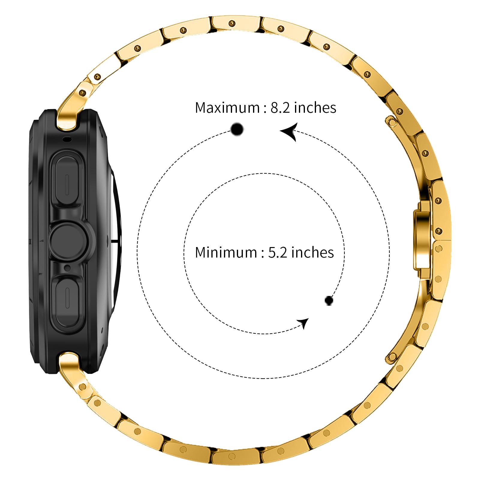 LAZIRO Bracelet de montre en métal pour Galaxy Watch 7 Ultra de 47 mm, bracelet de rechange en acier inoxydable massif, compatible avec Samsung Galaxy Watch 7 Ultra de 47 mm, doré