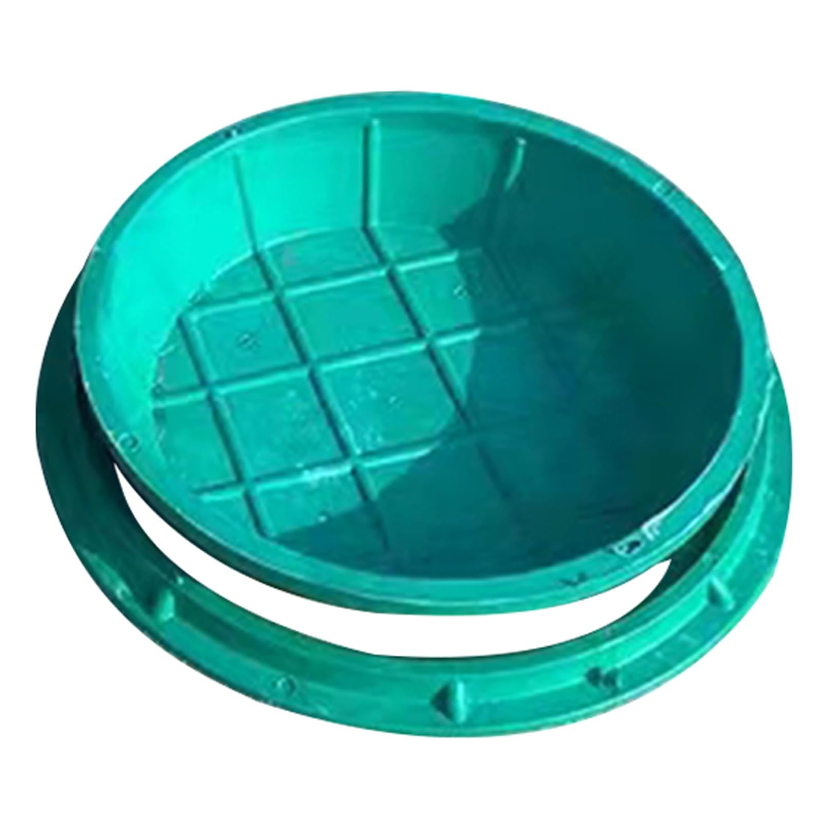 GJMSSMY Invisible Green Plastic Septic Cover & Frame, 70CM/27.5IN, for In-ground Drainage, Ideal for Pedestrian Areas, and Discreet Sewage Pit Lid