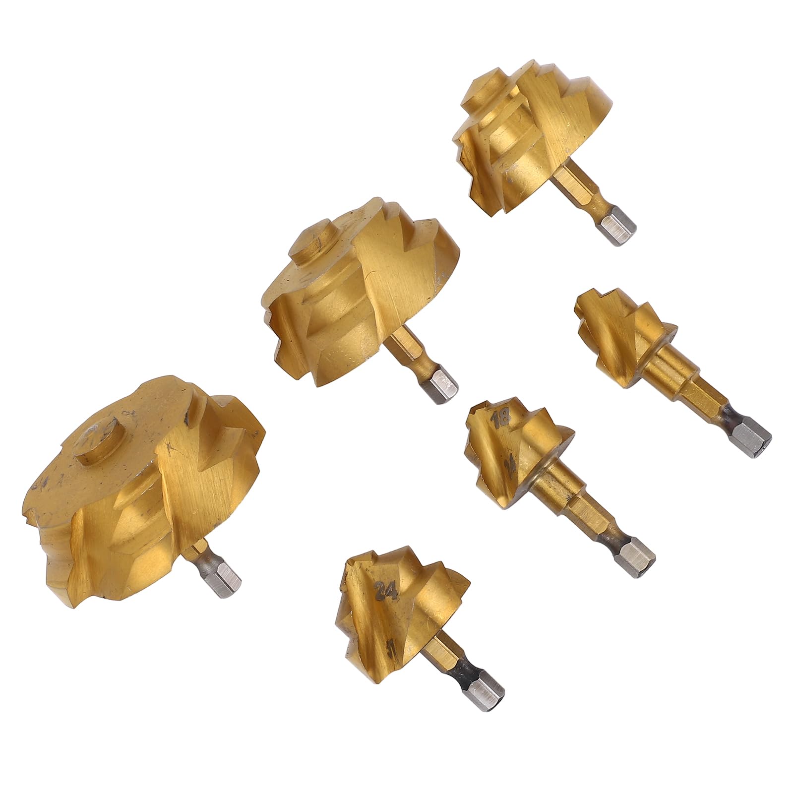 Syrisora - Juego de 6 brocas escalonadas de elevación PPR 20 25 32 40 50 63 mm 1/4 pulgadas con varilla hexagonal, broca de expansión en espiral para manguera de agua, rendimiento robusto y estable,