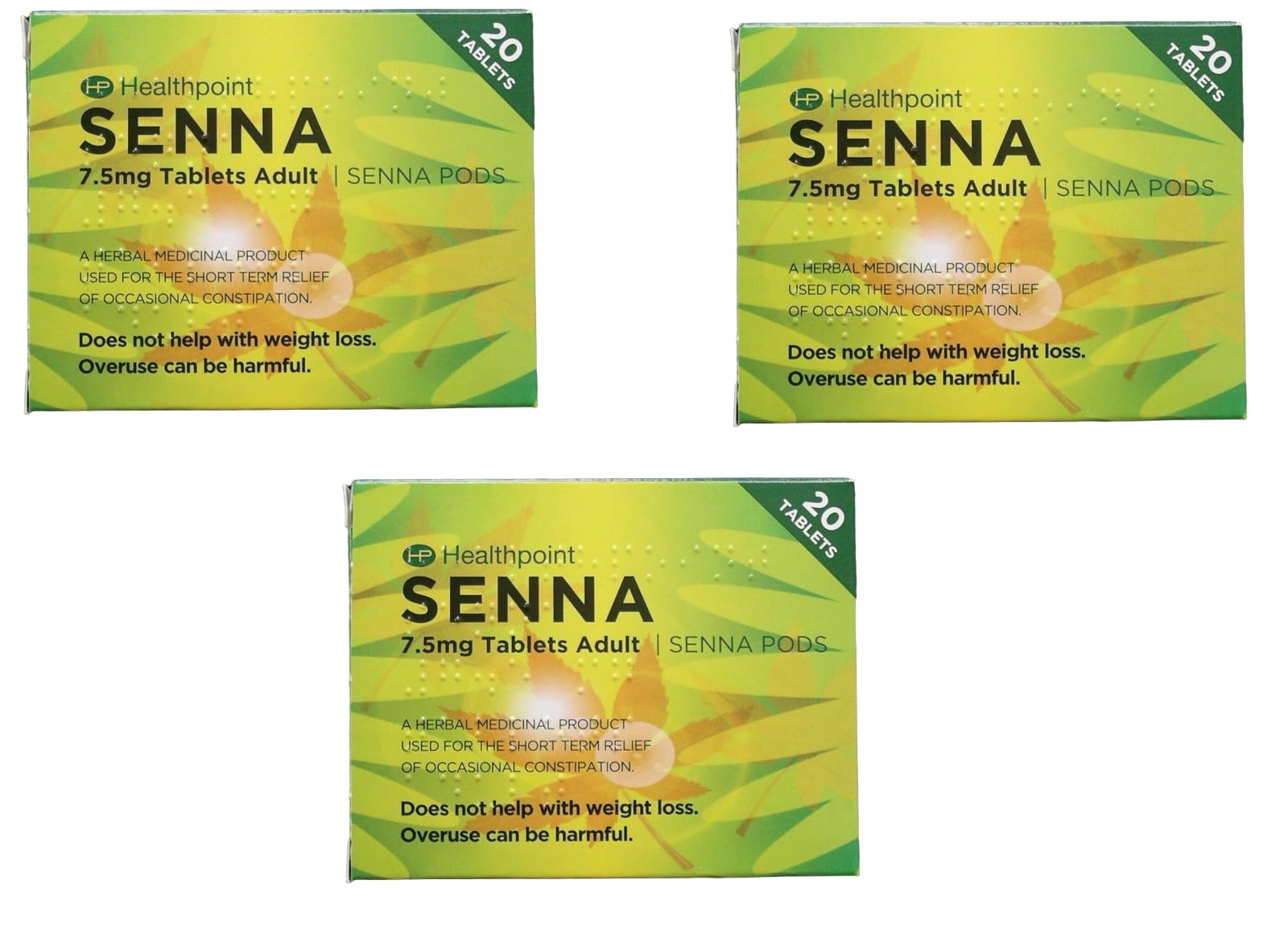 Senna Pods (3 Pack) Herbal laxatives for Constipation Laxatives Max Acting Strength Tablets 7.5 mg Relieve Constipation in Adults Stool Softener Fast Natural Adult